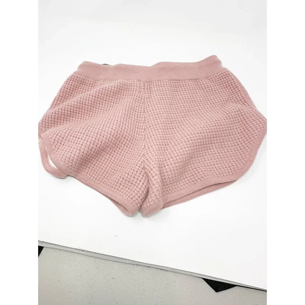 Madeleine‎ Thompson Womens Anzere Cashmere Knit Shorts Dusty Pink Size Small NWT